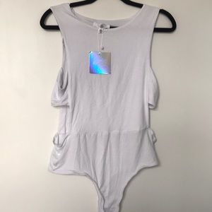 Tab side crew neck bodysuit